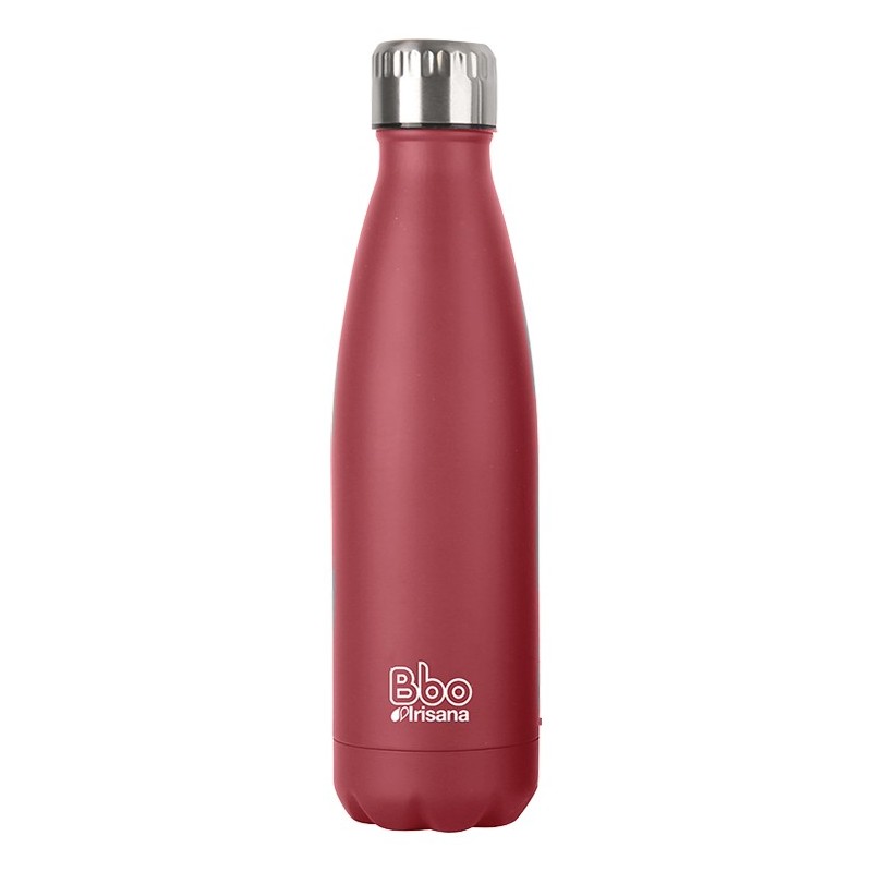 Botella termo Bbo Irisana con funda de neopreno. Acero inoxidable, 350 ml.