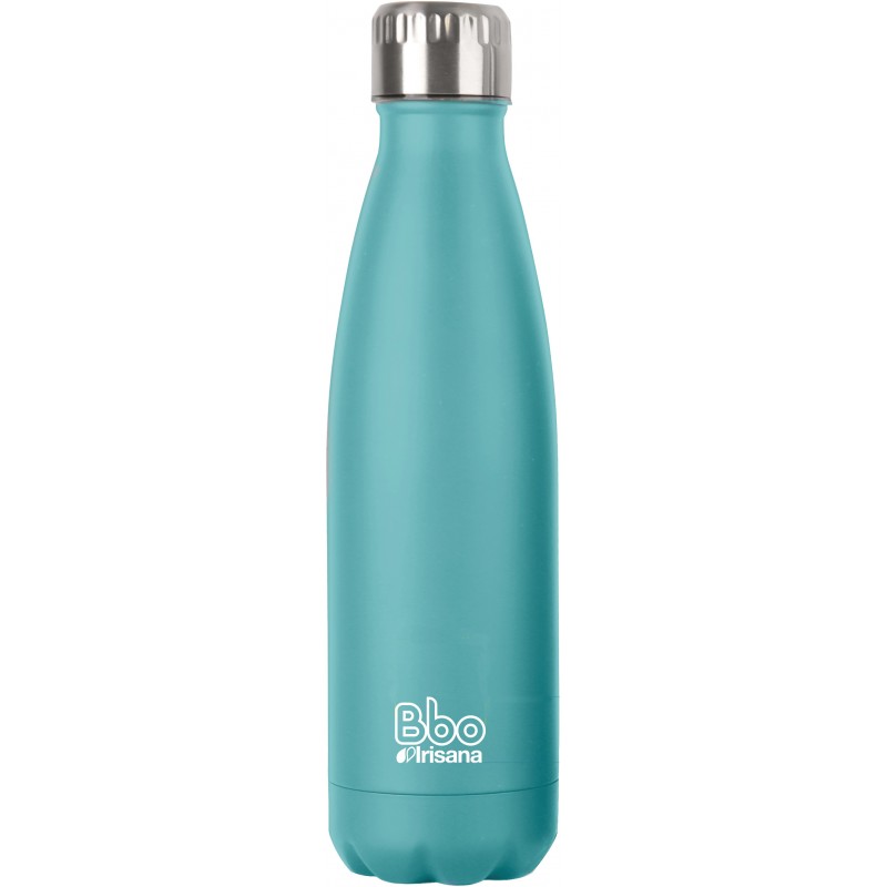 Botella termo Bbo Irisana con funda de neopreno. Acero inoxidable, 350 ml.