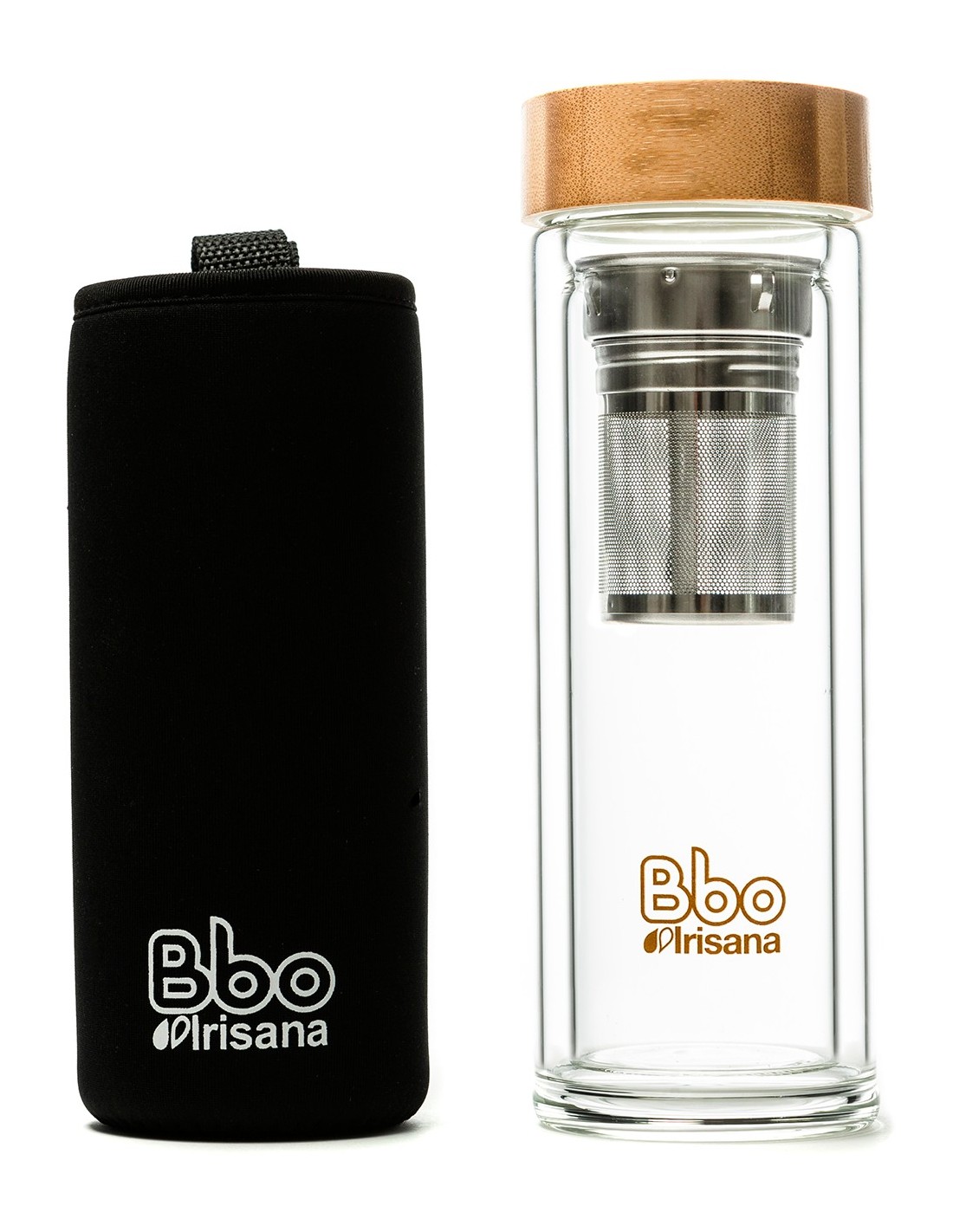 Bottiglia termica riutilizzabile con tappo in bambù. 500 ml. BBO14