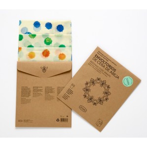 Envoltorios de algodón orgánico y cera de abeja Irisana....