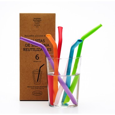 Reusable Silicone Straws, Irisana