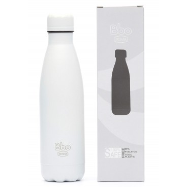 Botella termo Bbo Irisana con mosquetón. Acero inoxidable, 500 ml.