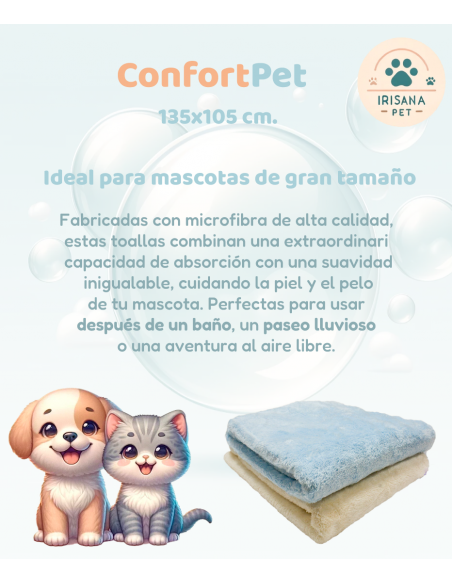 ConfortPet. Serviette en microfibre pour animaux de compagnie 135x105 cm