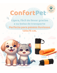 ConfortPet. Toalla de microfibra ligera con bolsa de...