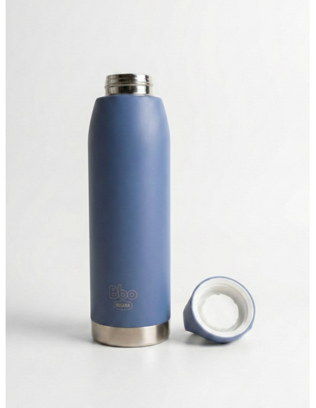 Botella termo de acero inox 304 Bbo 700 ml azul con asa en tapa
